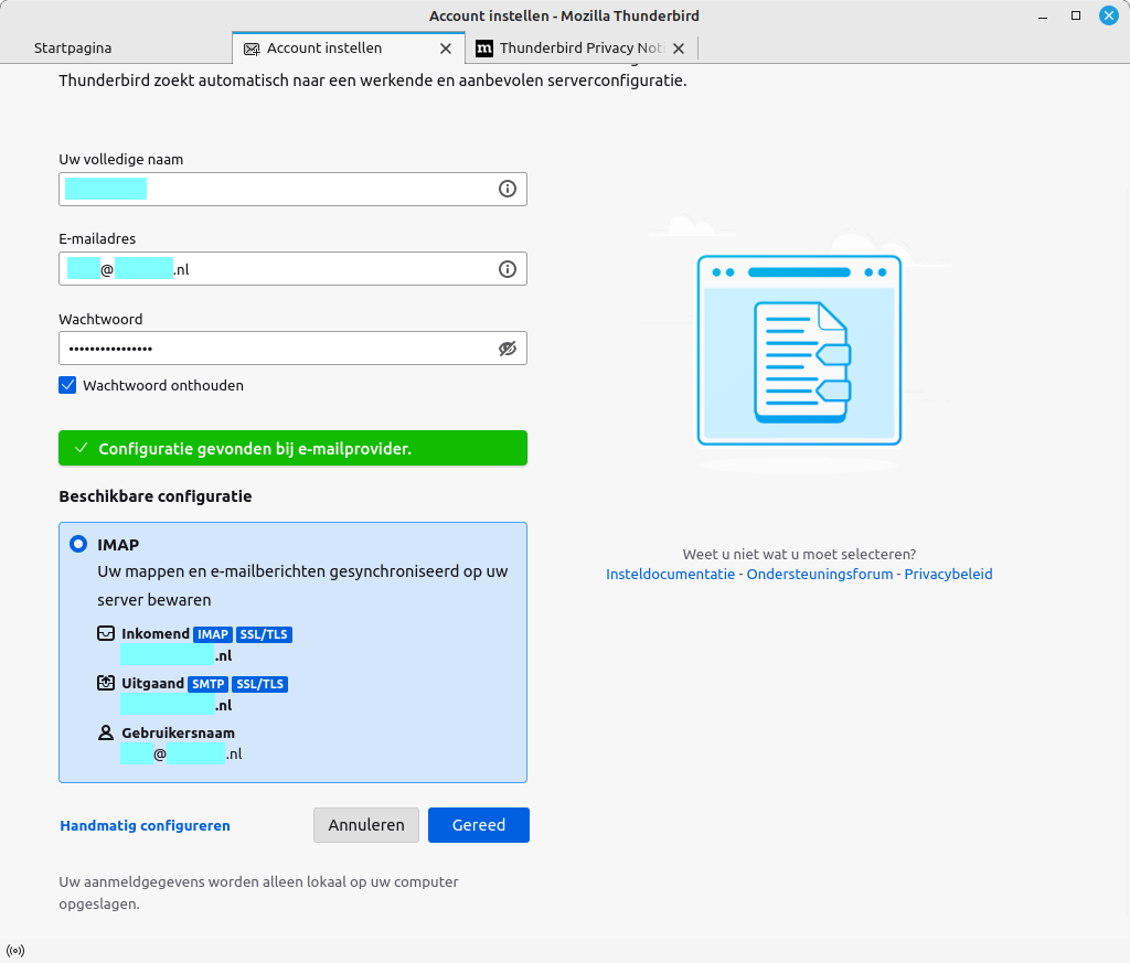 Beschikbare configuratie