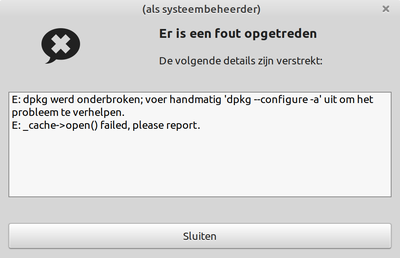 Foutboodschap dpkg