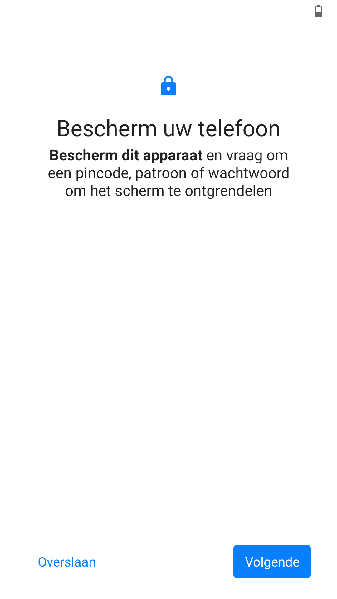 Initiële instellingen bescherm je telefoon