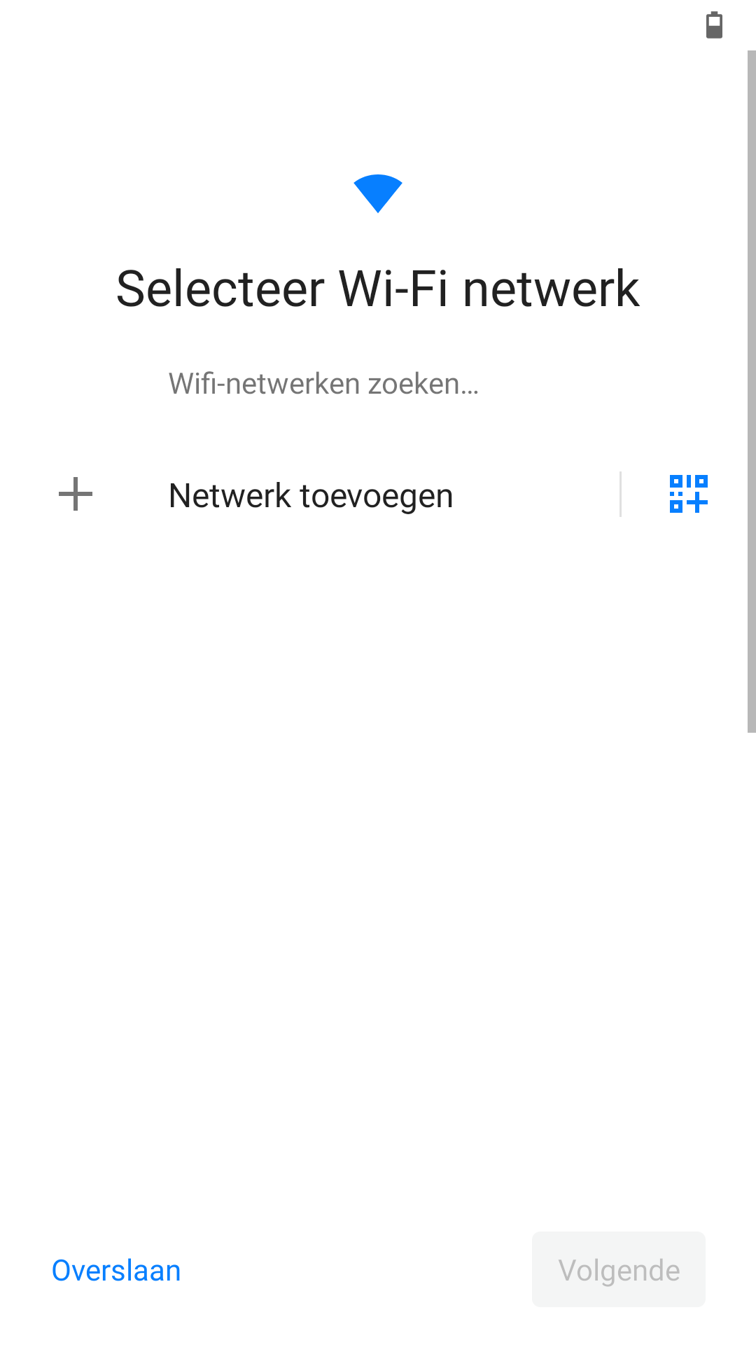 Initiële instellingen wifi