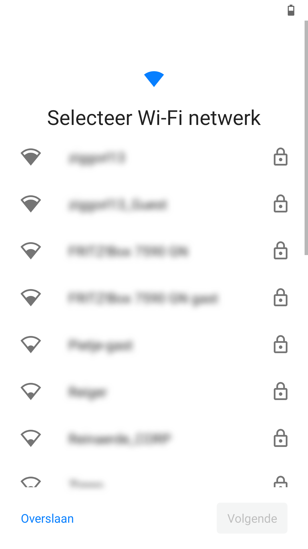 Initiële instellingen wifi