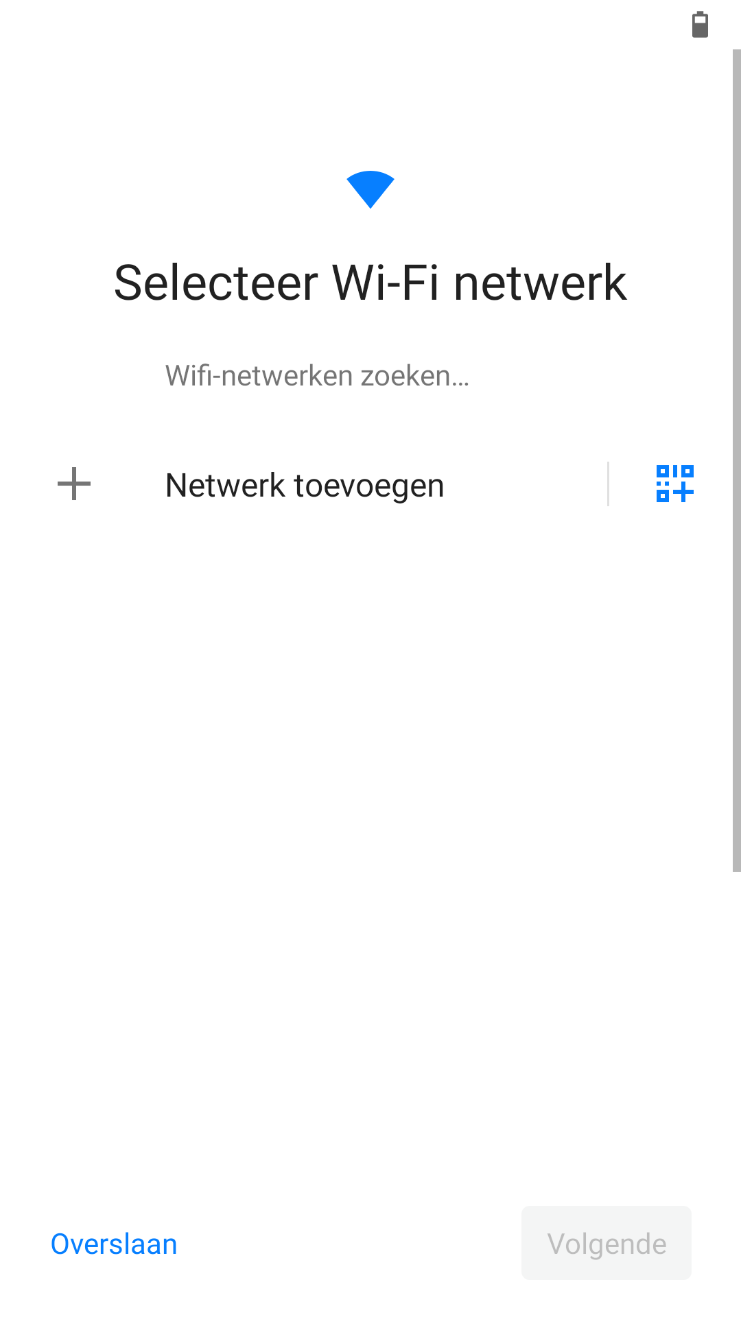Initiële instellingen wifi