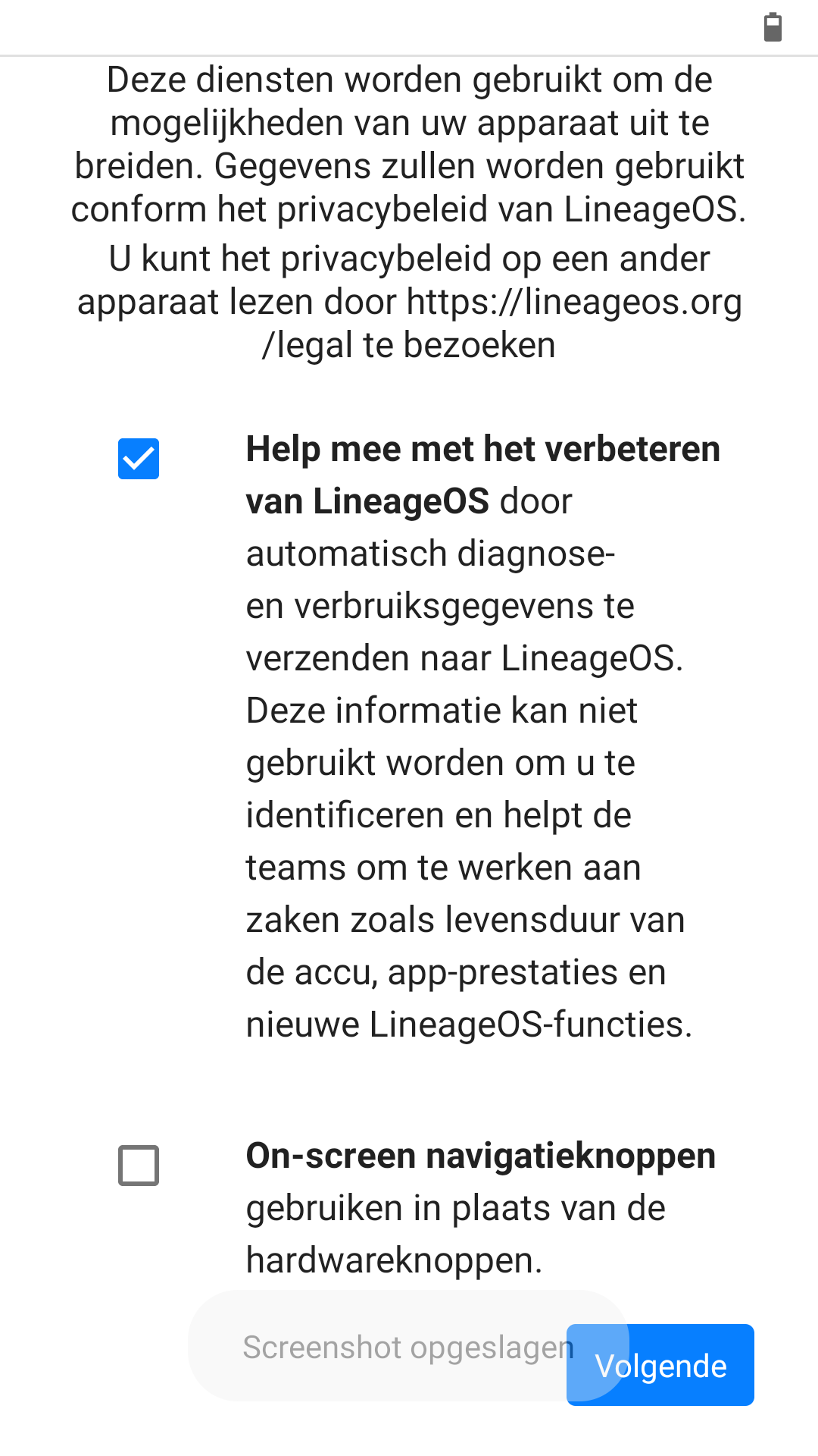 Initiële instellingen functies