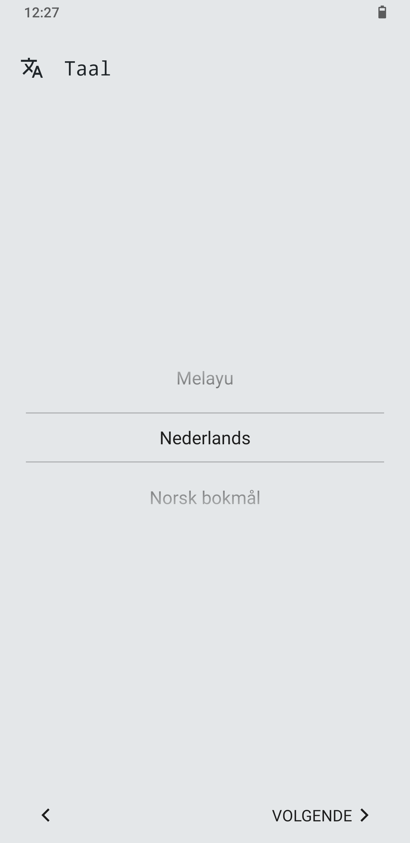 Initiële instellingen taal