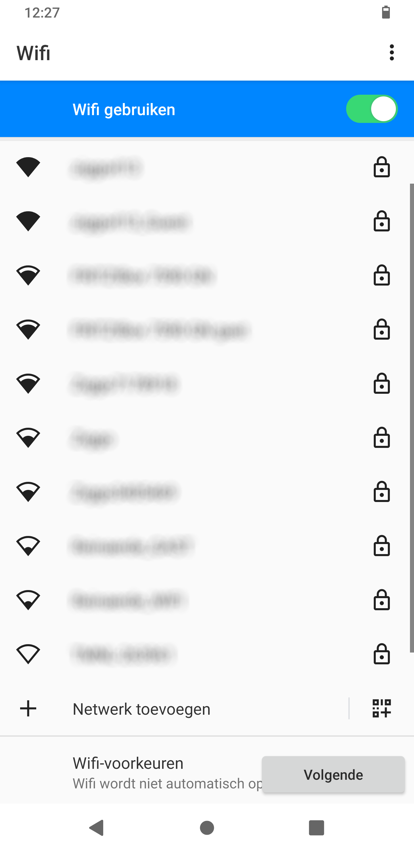 Initiële instellingen wifi