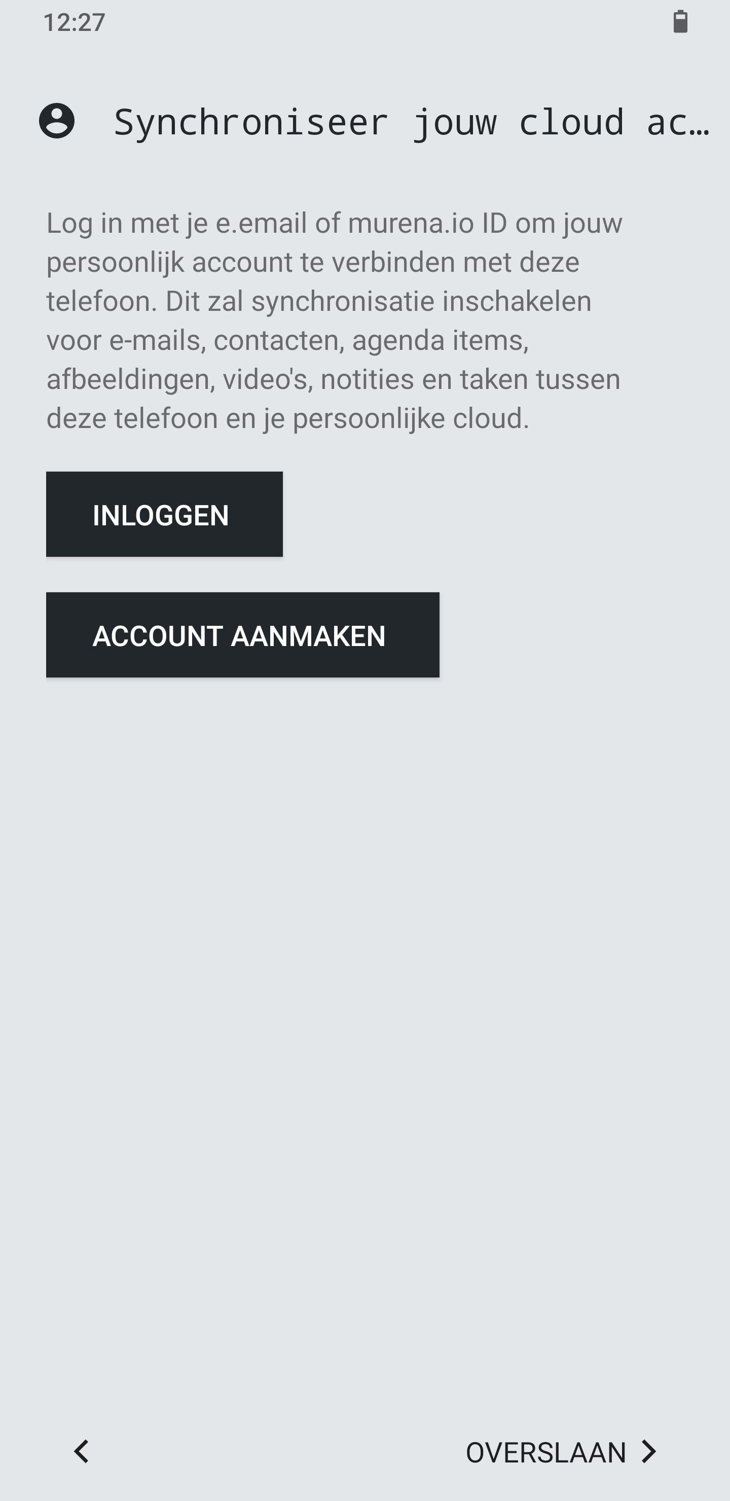 Initiële instellingen cloud