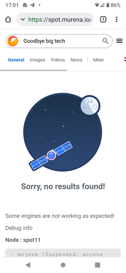 /e/OS browser result