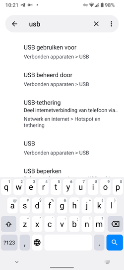 Instellingen suggesties