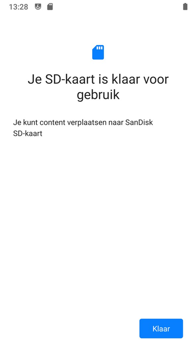 SD kaart gereed