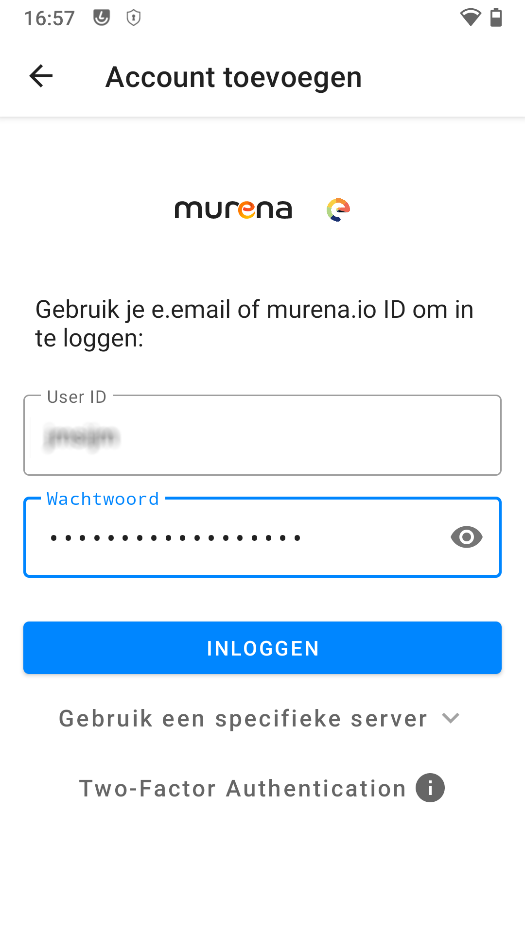 Account Murena inloggen