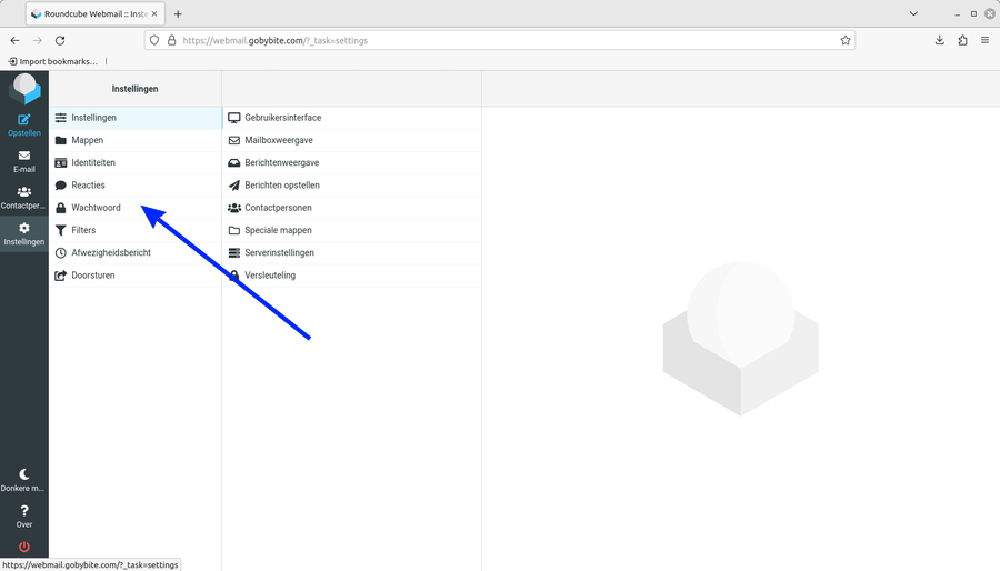 Roundcube instellingen